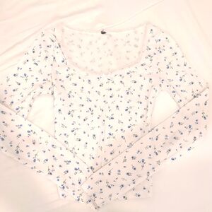 H&M floral full length long sleeve top